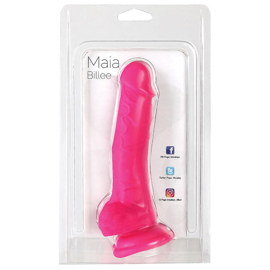 Maia Billee Silicone Dong-Neon Pink 7 Maia Billee Silicone Dong-Neon Pink 7 - UABDSM