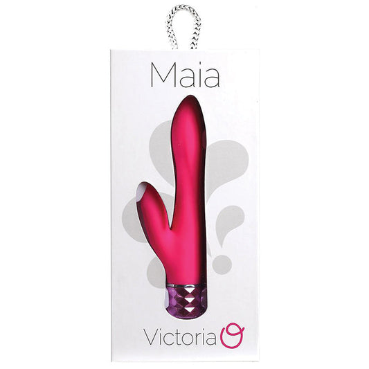 Maia Victoria Crystal Gems Dual Vibrator-Neon Pink 6 Maia Victoria Crystal Gems Dual Vibrator-Neon Pink 6 - UABDSM