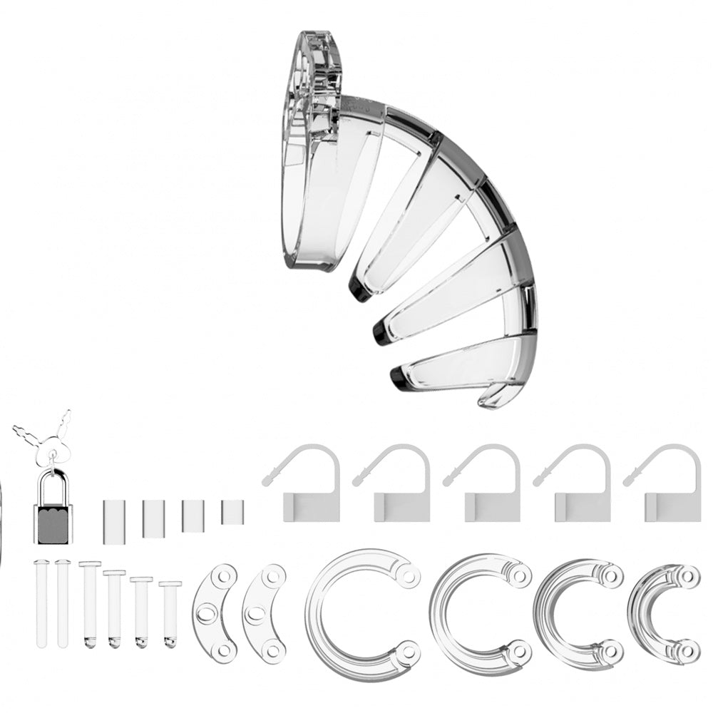 Man Cage 02 Male 3.5 Inch Clear Chastity Cage - UABDSM