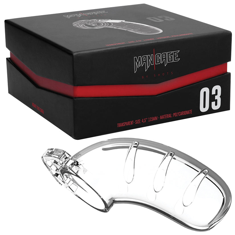 Mancage Model 3 Chastity 4.5 Inch Cock Cage - Black - UABDSM