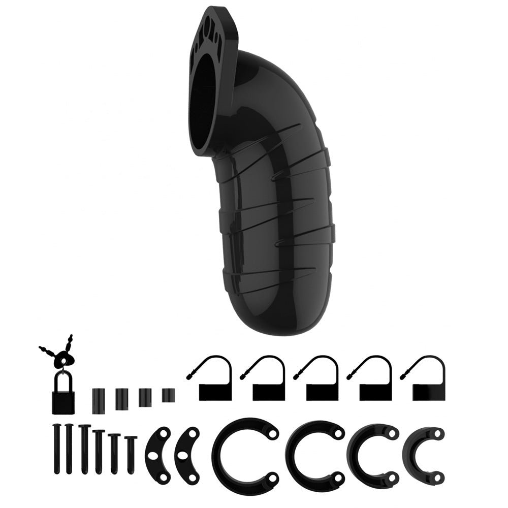 Man Cage 05 Male 5.5 Inch Black Chastity Cage - UABDSM