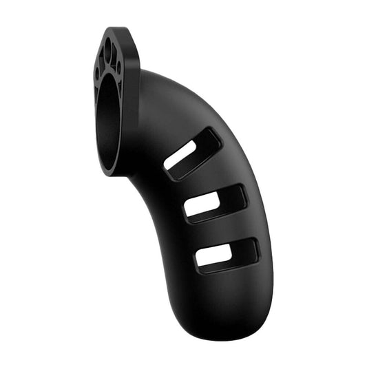 Man Cage 21 Male 4.5 Inch Black Silicone Chastity Cage - UABDSM