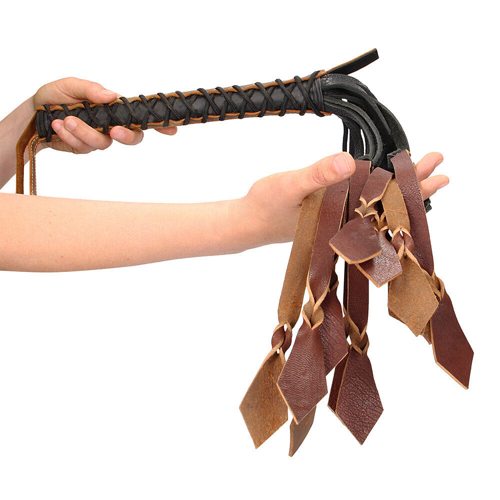 Pain Medieval 12 Tails Italian Leather Whip - UABDSM