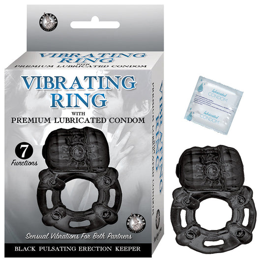 Vibrating Ring Black Pulsating Erection Keeper - Black Vibrating Ring Black Pulsating Erection Keeper - Black - UABDSM