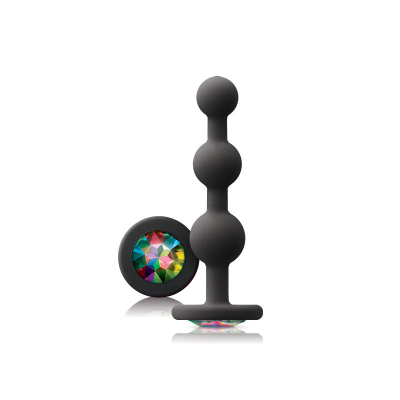 Glams Black Ripple Anal Plug Rainbow Gem - UABDSM