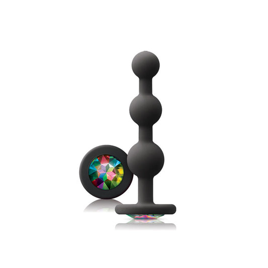 Glams Black Ripple Anal Plug Rainbow Gem Glams Black Ripple Anal Plug Rainbow Gem - UABDSM