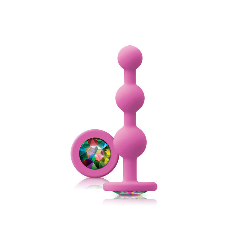 Glams Pink Ripple Anal Plug Rainbow Gem - UABDSM