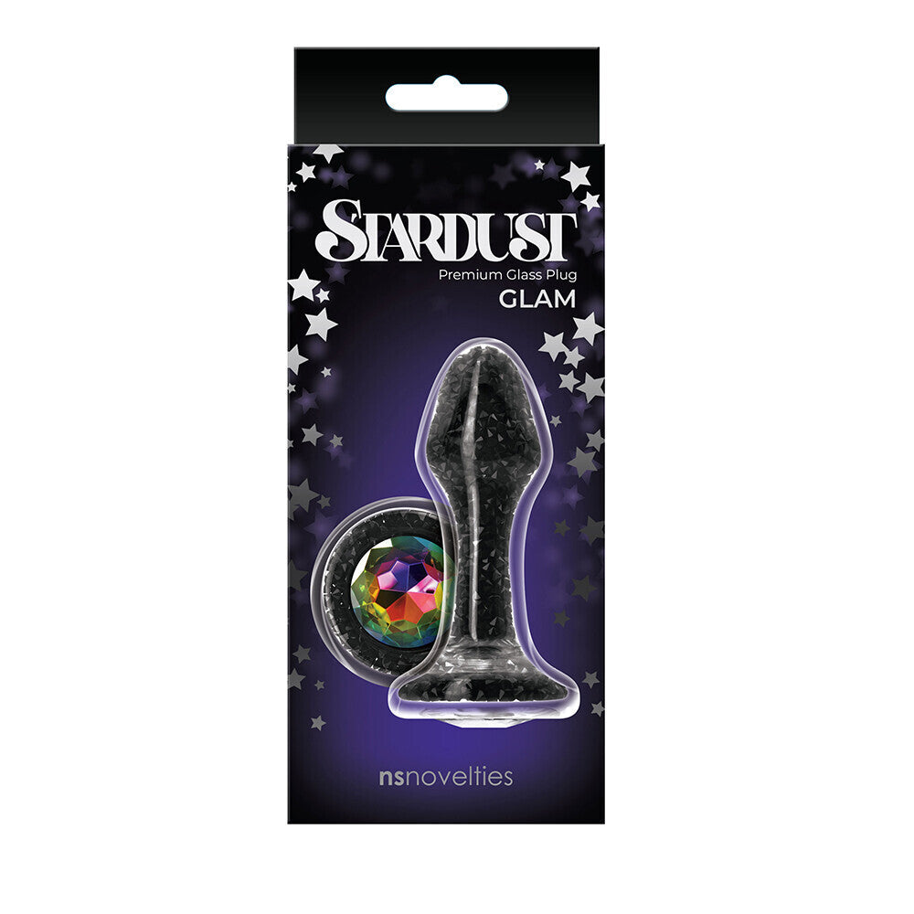Stardust Glam Black Crystal Butt Plug - UABDSM