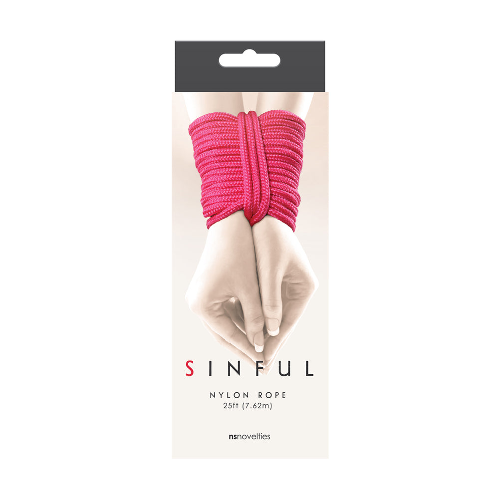 Sinful 25 Foot Nylon Rope Pink - UABDSM