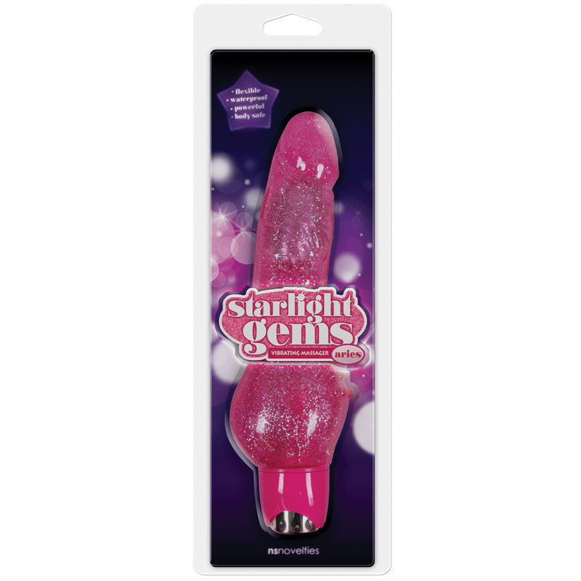 Starlight Gems Aries Vibrating Massager - Pink - UABDSM