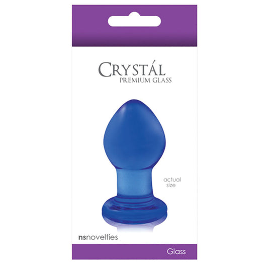 Crystal Premium Glass Plug - Small - Clear Blue Crystal Premium Glass Plug - Small - Clear Blue - UABDSM