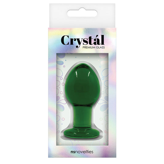 Crystal Premium Glass Plug - Medium - Clear Green Crystal Premium Glass Plug - Medium - Clear Green - UABDSM