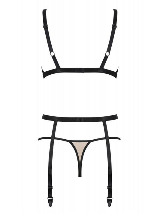 Nudelia 3-piece Garter Set - Nude/Black - UABDSM