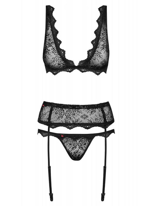 Emperita 3-Piece Garter Set - Black Emperita 3-Piece Garter Set - Black - UABDSM