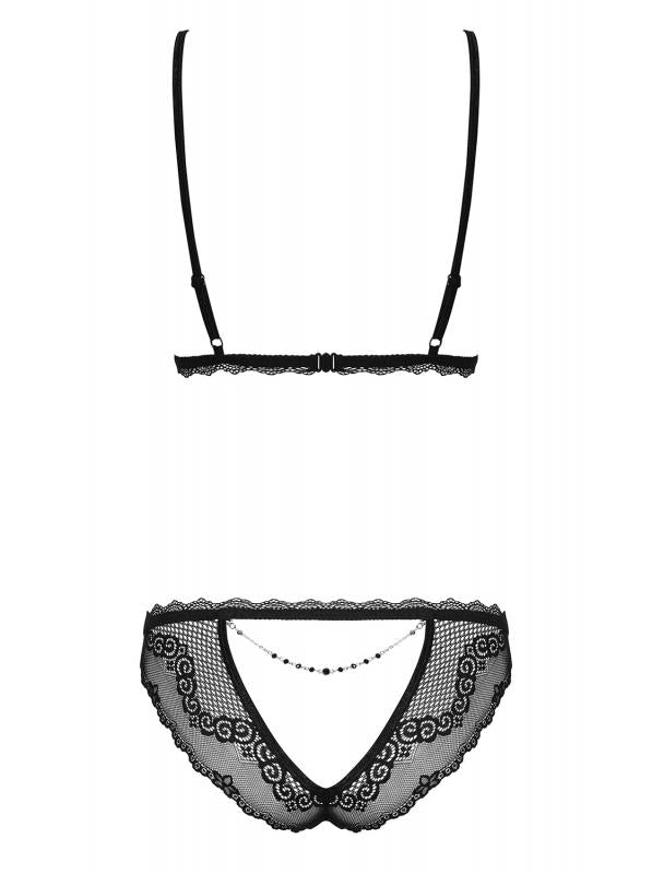 Millagro 2-Piece Bra Set With Chain - Black - UABDSM