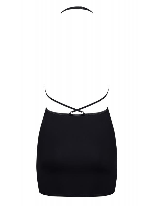 Canndis - Sexy Dress With Plunging Neckline - Black - UABDSM