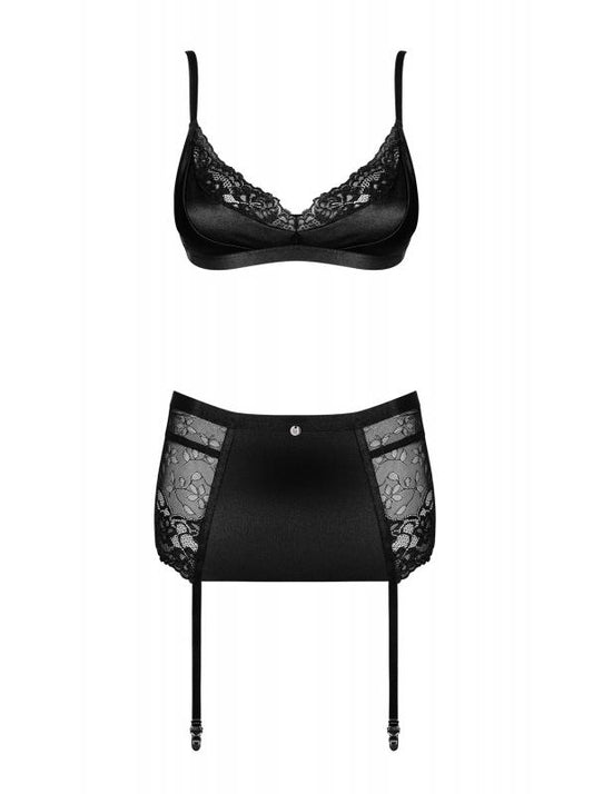 Blanita 3-piece Lace Suspender Set - Black Blanita 3-piece Lace Suspender Set - Black - UABDSM