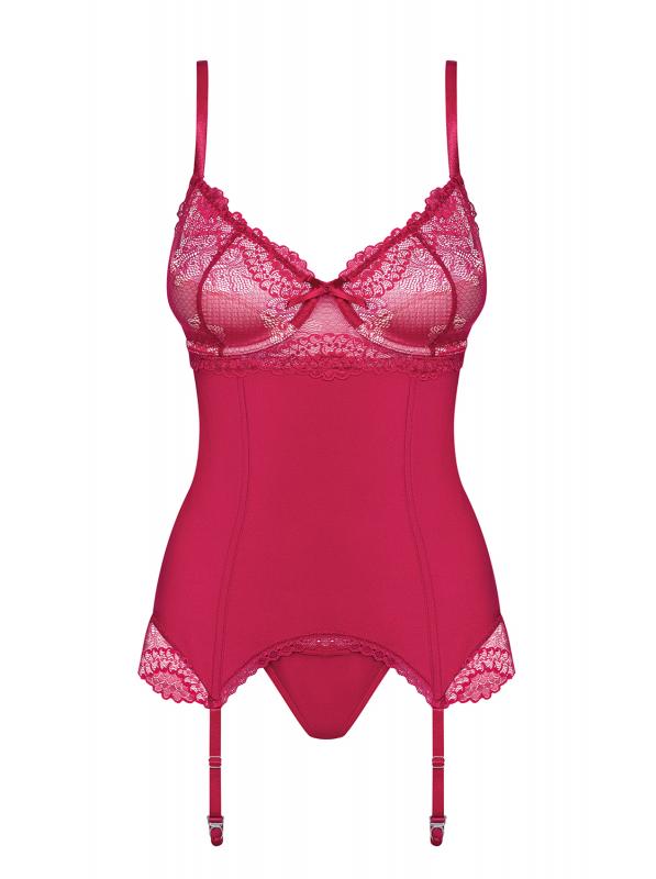 Rosalyne Corset & Thong - Red - UABDSM