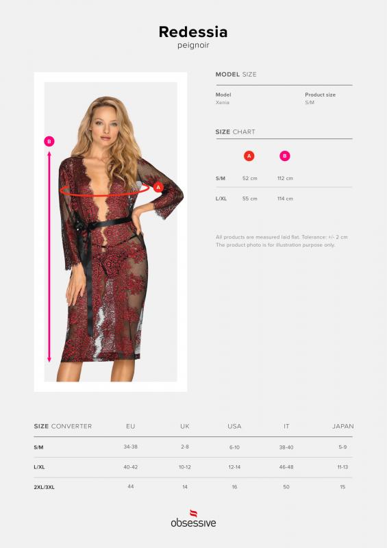 Redessia Lace Kimono - Red/Black - UABDSM