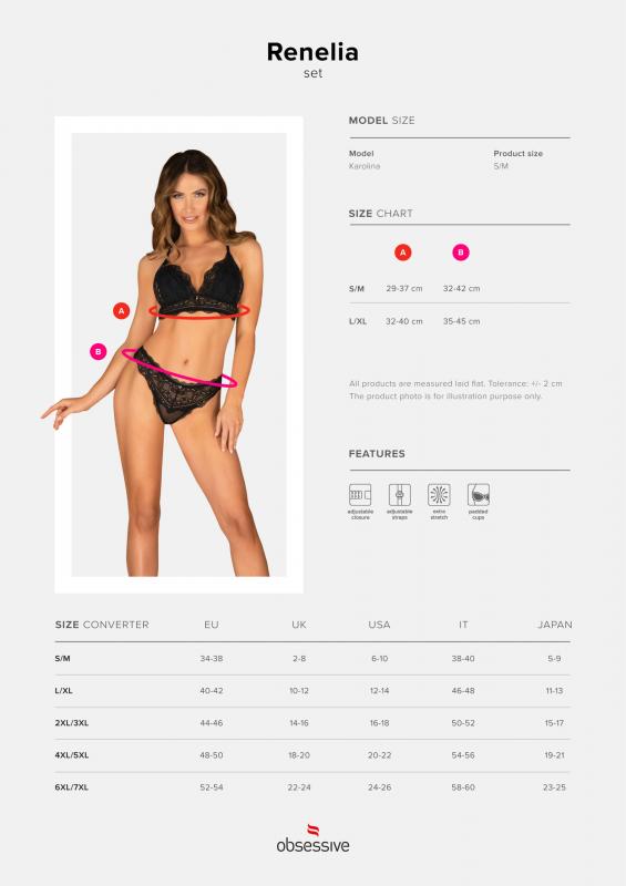 Renelia 2-piece Lace Bra Set - Black - UABDSM