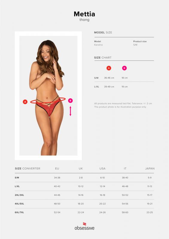 Mettia Sexy Lace Thong - Black/Red - UABDSM