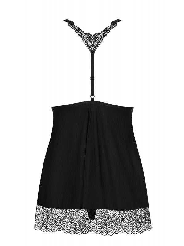 Firella Negligee With Matching Thong - Black - UABDSM