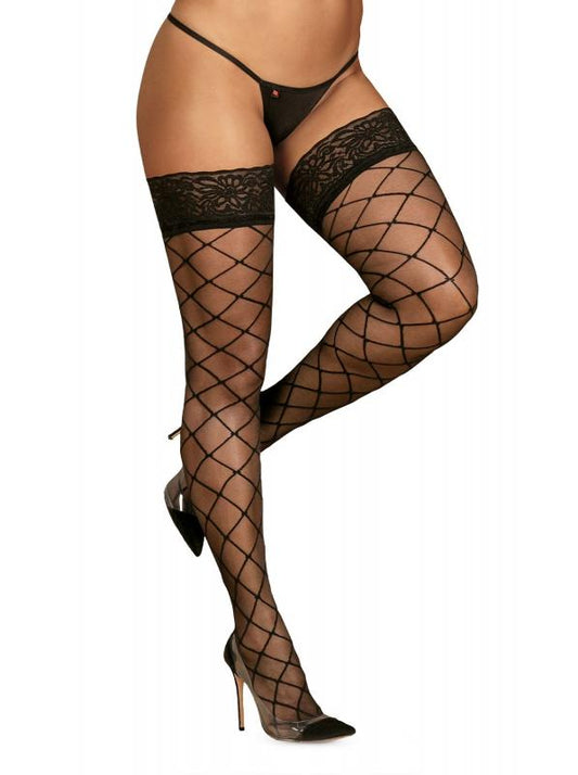 Fishnet Hold Up Stockings With Silicone Edge Fishnet Hold Up Stockings With Silicone Edge - UABDSM