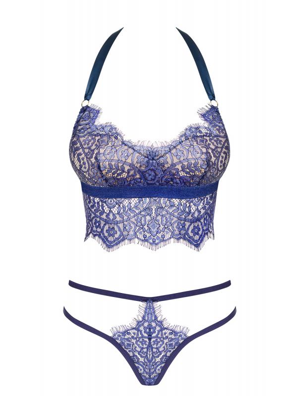 Flowlace Lace 2 Piece Bra Set - Blue - UABDSM