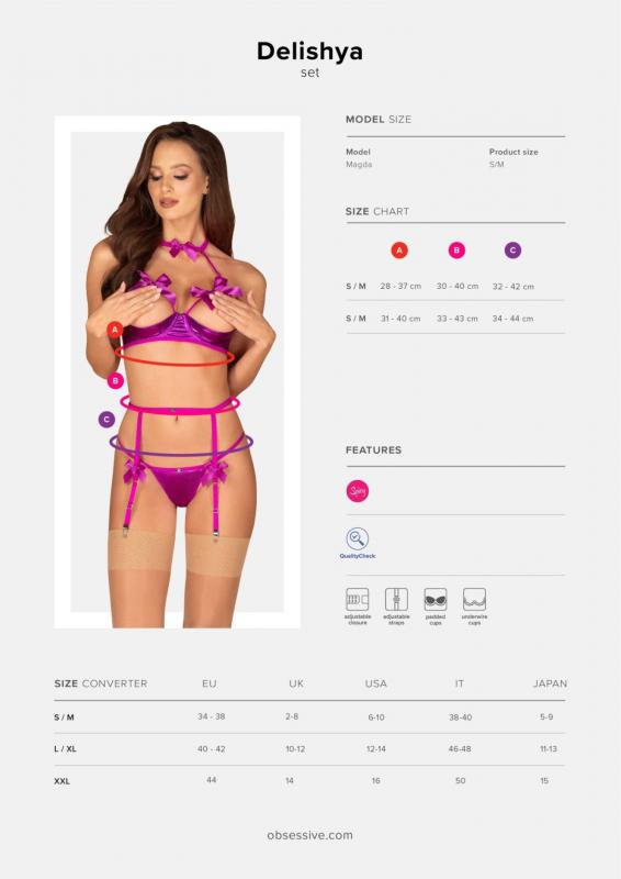 Delishya Open Cup Garter Set - Purple - UABDSM