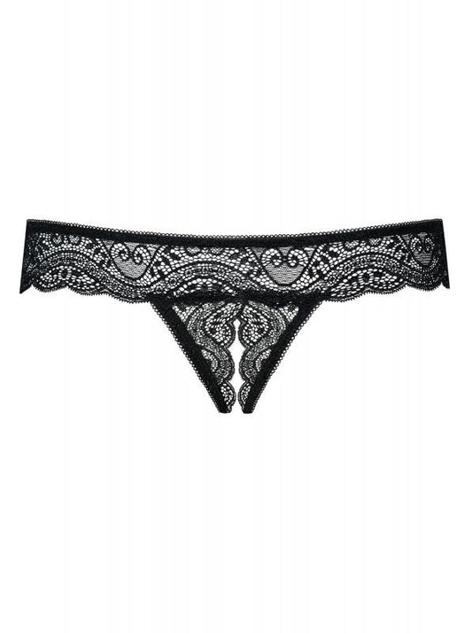 Miamor Crotchless Thong - Black - UABDSM