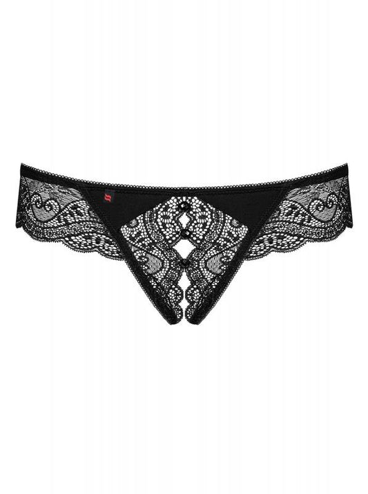 Miamor Crotchless Thong - Black Miamor Crotchless Thong - Black - UABDSM