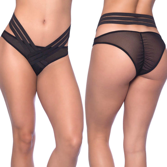 Mesh And Decorative Elastic Bikini-Black S/M Mesh And Decorative Elastic Bikini-Black S/M - UABDSM