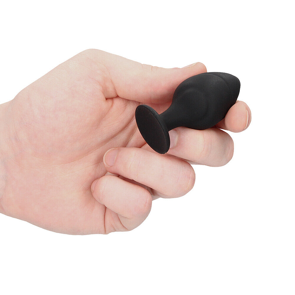 Ouch Silicone Swirled Butt Plug Set Black - UABDSM