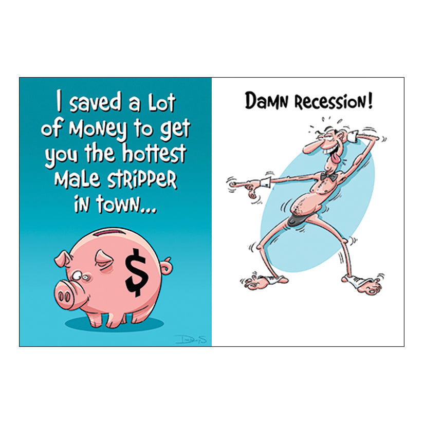 Greeting Card Humor Damn Recession - UABDSM