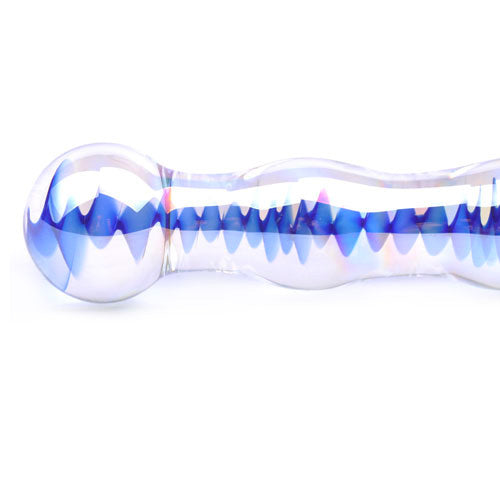 Blue Wavy Glass Dildo - UABDSM
