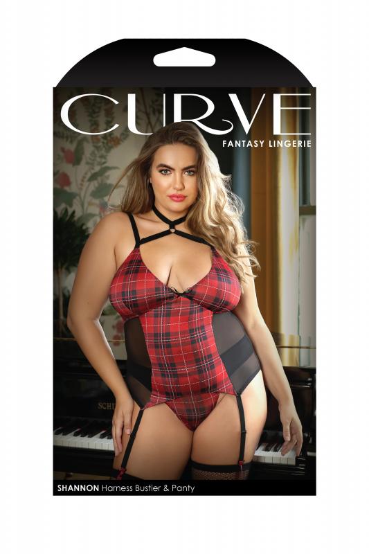 Shannon Plaid Suspender Set With Thong - UABDSM