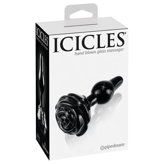 Icicles No.77 Rose Shaped Plug-Black Icicles No.77 Rose Shaped Plug-Black - UABDSM