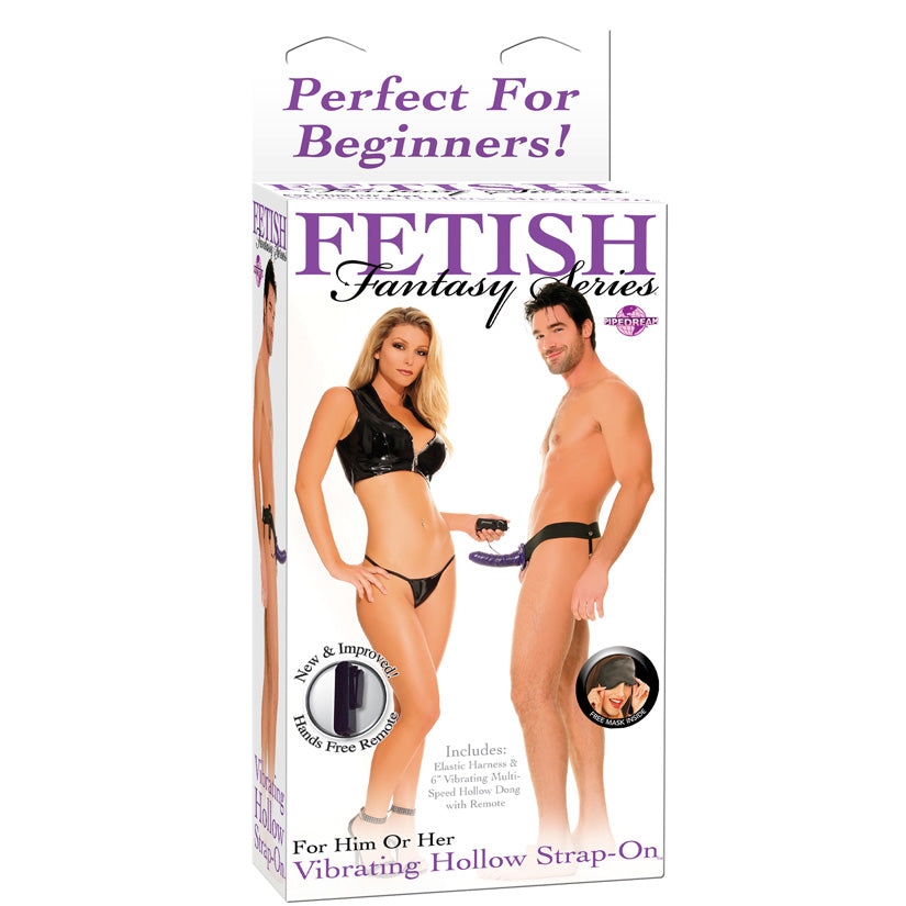 Fetish Fantasy Series for Him or Her Vibrating Hollow Strap-on - Purple - UABDSM