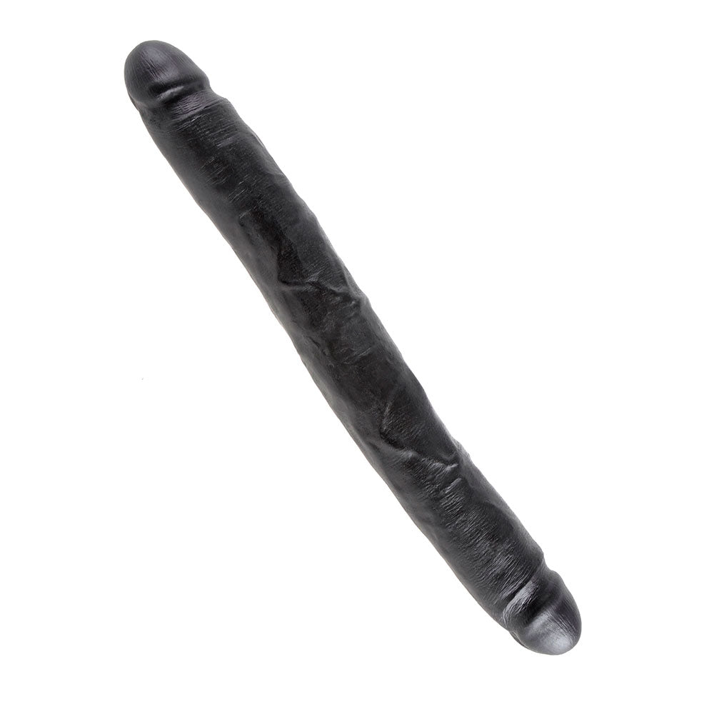 King Cock 12 Inch Slim Double Dildo Black - UABDSM