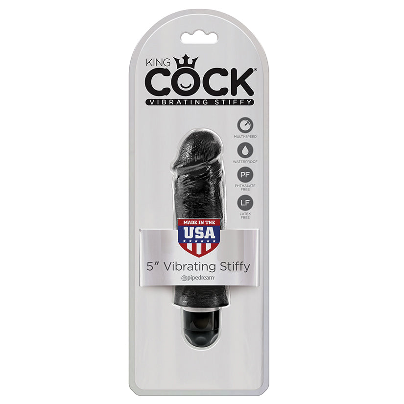 King Cock 5 Vibrating Stiffy Black - UABDSM