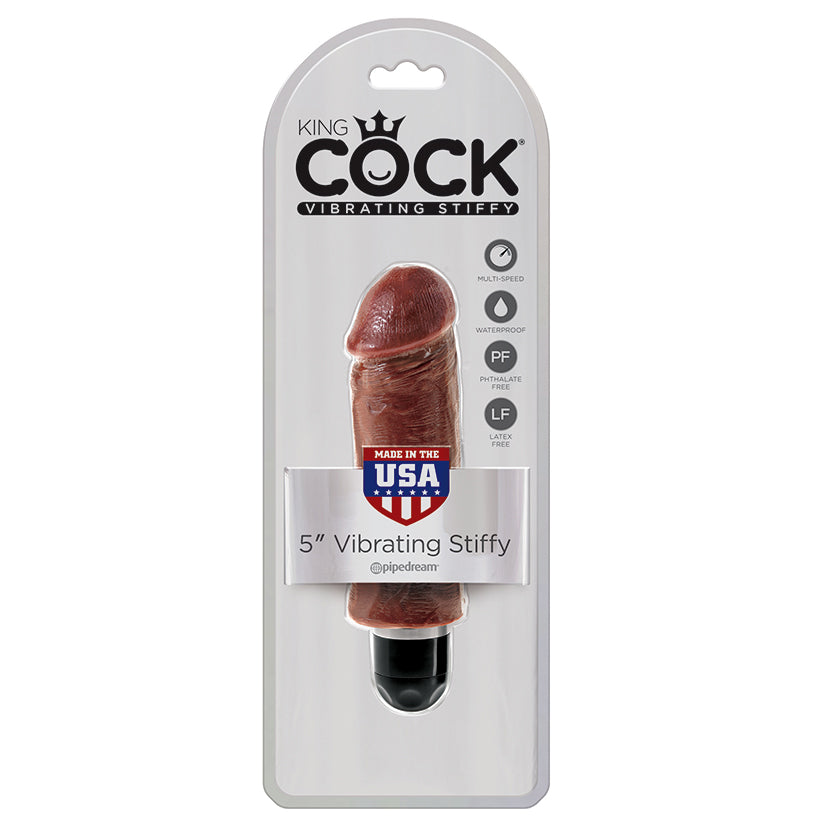 King Cock 5 Vibrating Stiffy Brown - UABDSM