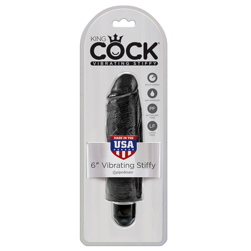 King Cock 6 Vibrating Stiffy - Black - UABDSM