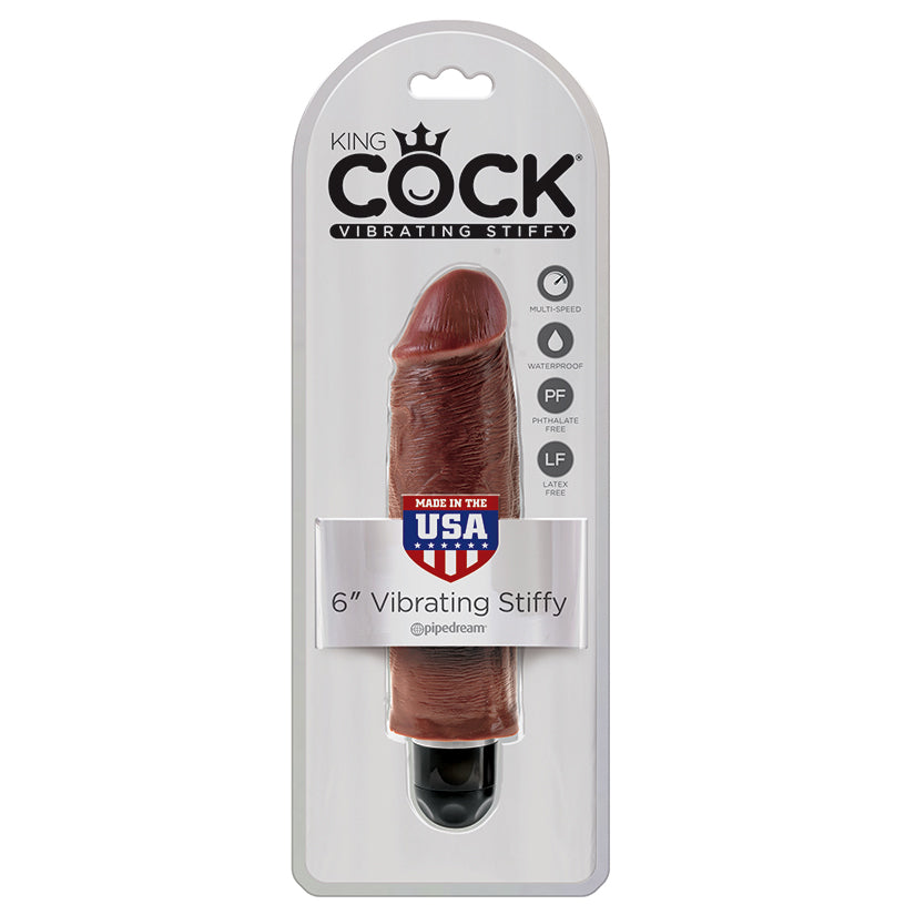 King Cock 6 Vibrating Stiffy - Brown - UABDSM