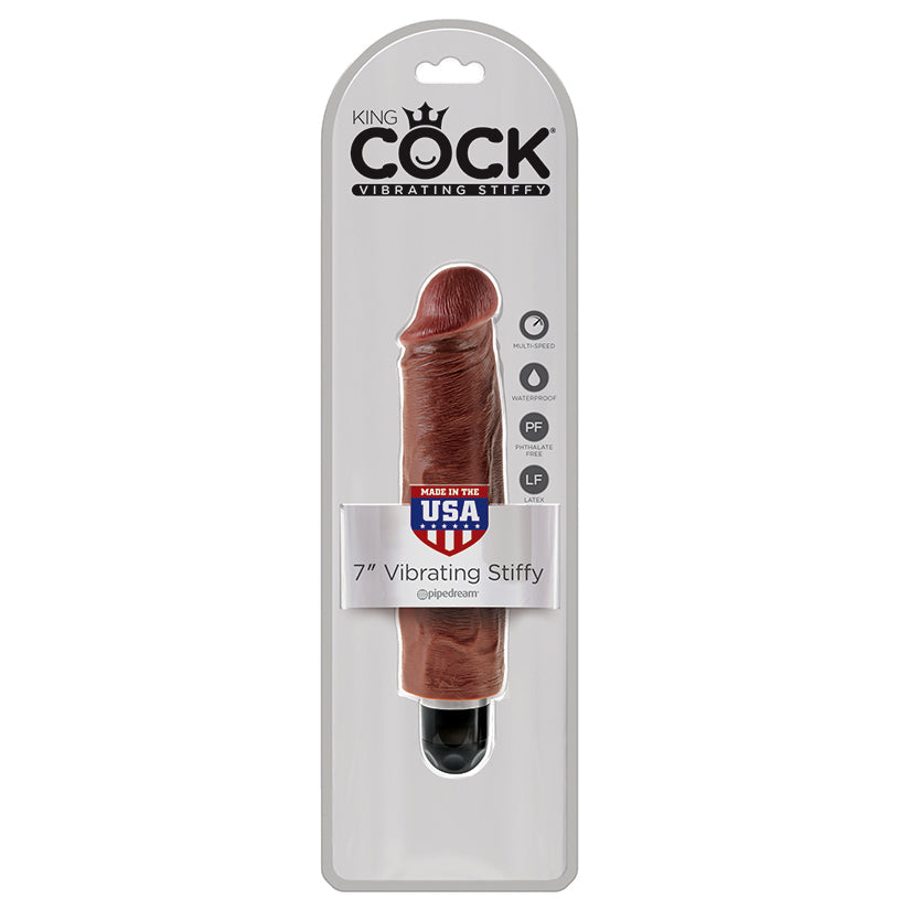 King Cock 7 Vibrating Stiffy - Brown - UABDSM
