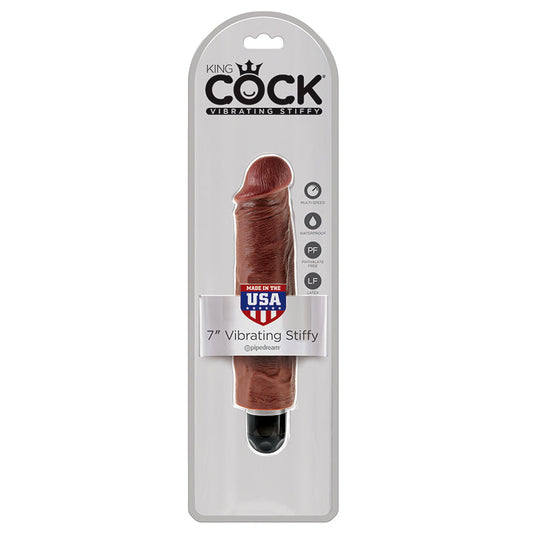 King Cock 7 Vibrating Stiffy - Brown King Cock 7 Vibrating Stiffy - Brown - UABDSM