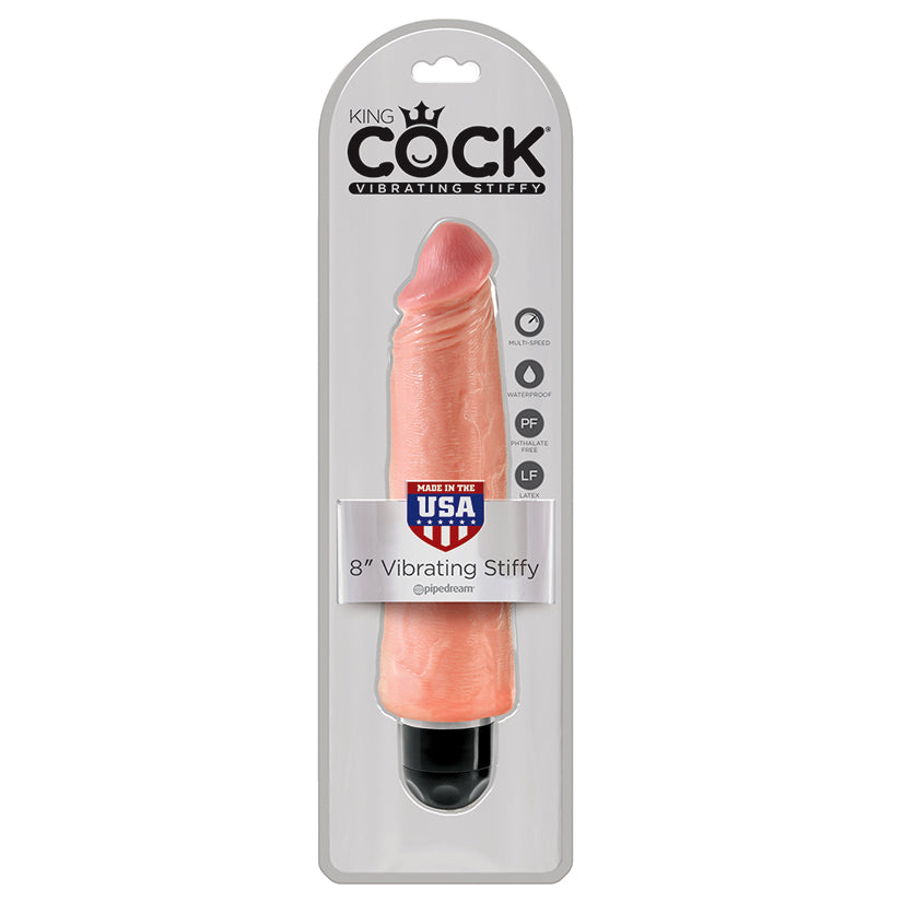 King Cock 8 Vibrating Stiffy Flesh - UABDSM