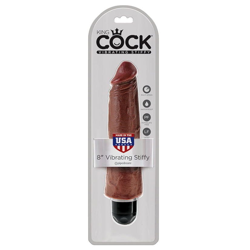 King Cock 8 Vibrating Stiffy Brown - UABDSM