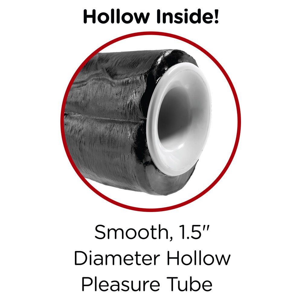 King Cock 11 Inch Black Two Cocks One Hole Hollow Strap-On - UABDSM