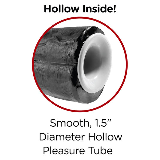 King Cock 11 Inch Black Two Cocks One Hole Hollow Strap-On - UABDSM