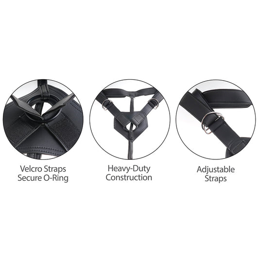 King Cock Strap-On Harness 7inch Uncut Cock - UABDSM